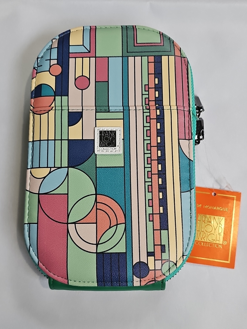 Frank Lloyd Wright Multicolor Geometric Women's Crossbody Pouch